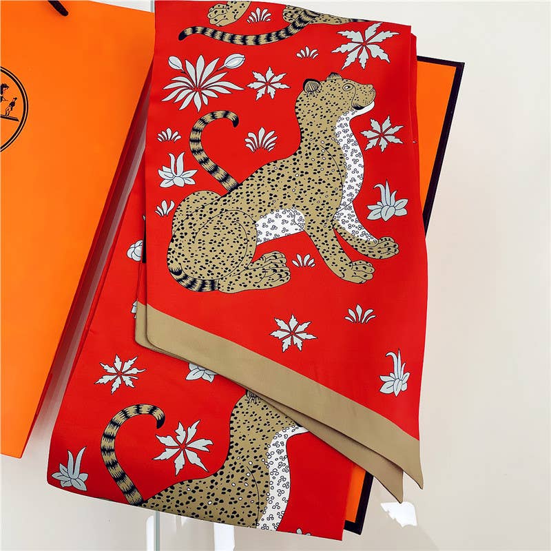 Red Bow Scarf – Cheetah Collection