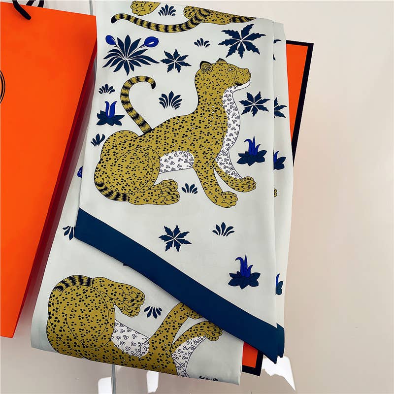 White Bow Scarf – Cheetah Collection