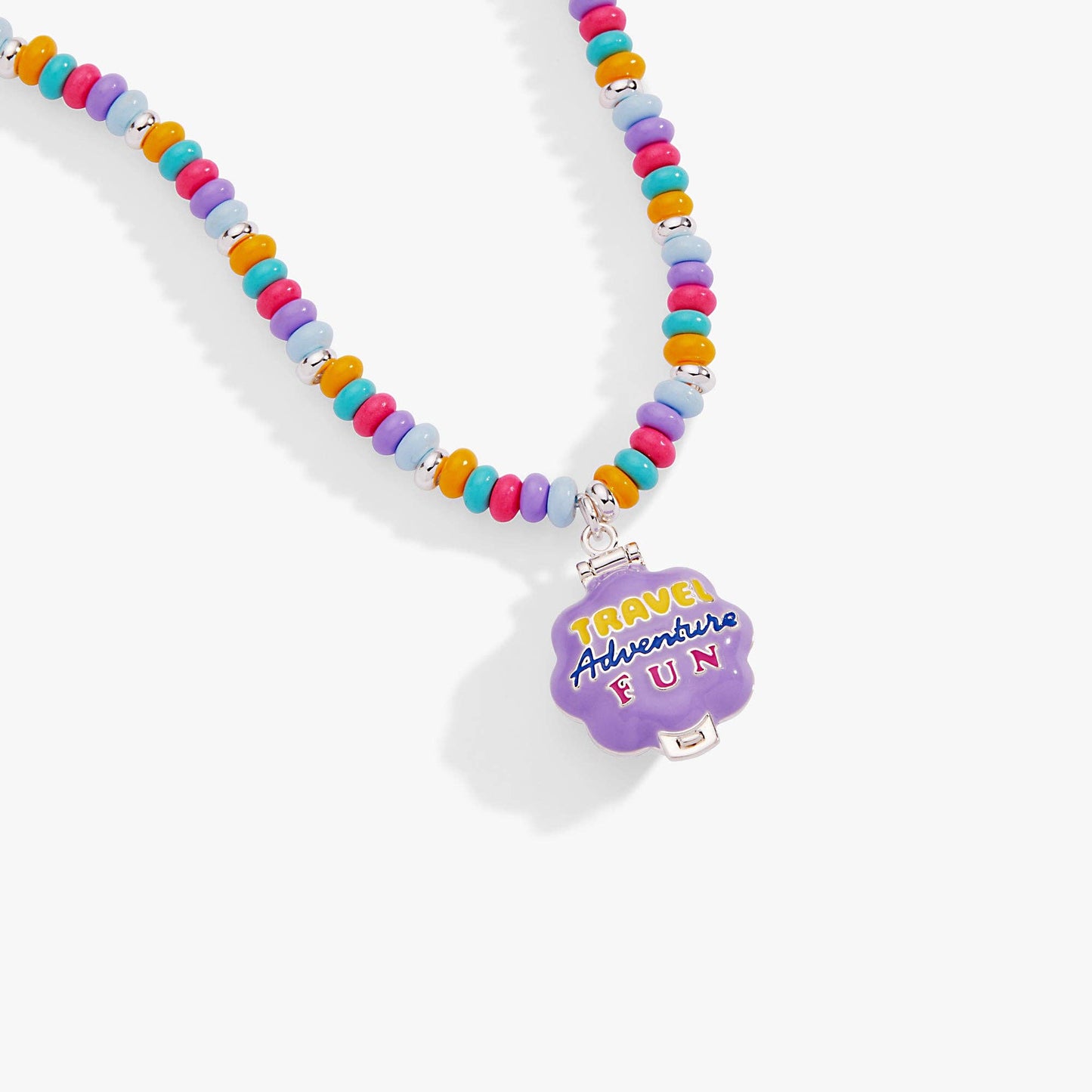 Polly Pocket™ Limited Edition Pool Party Beaded Locket Necklace: Silver