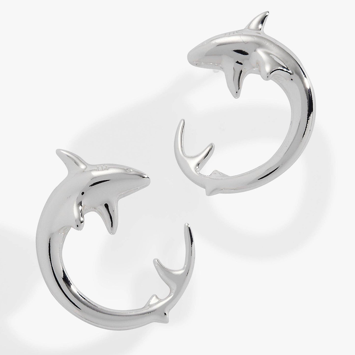 Shark Hoop Earring: Silver