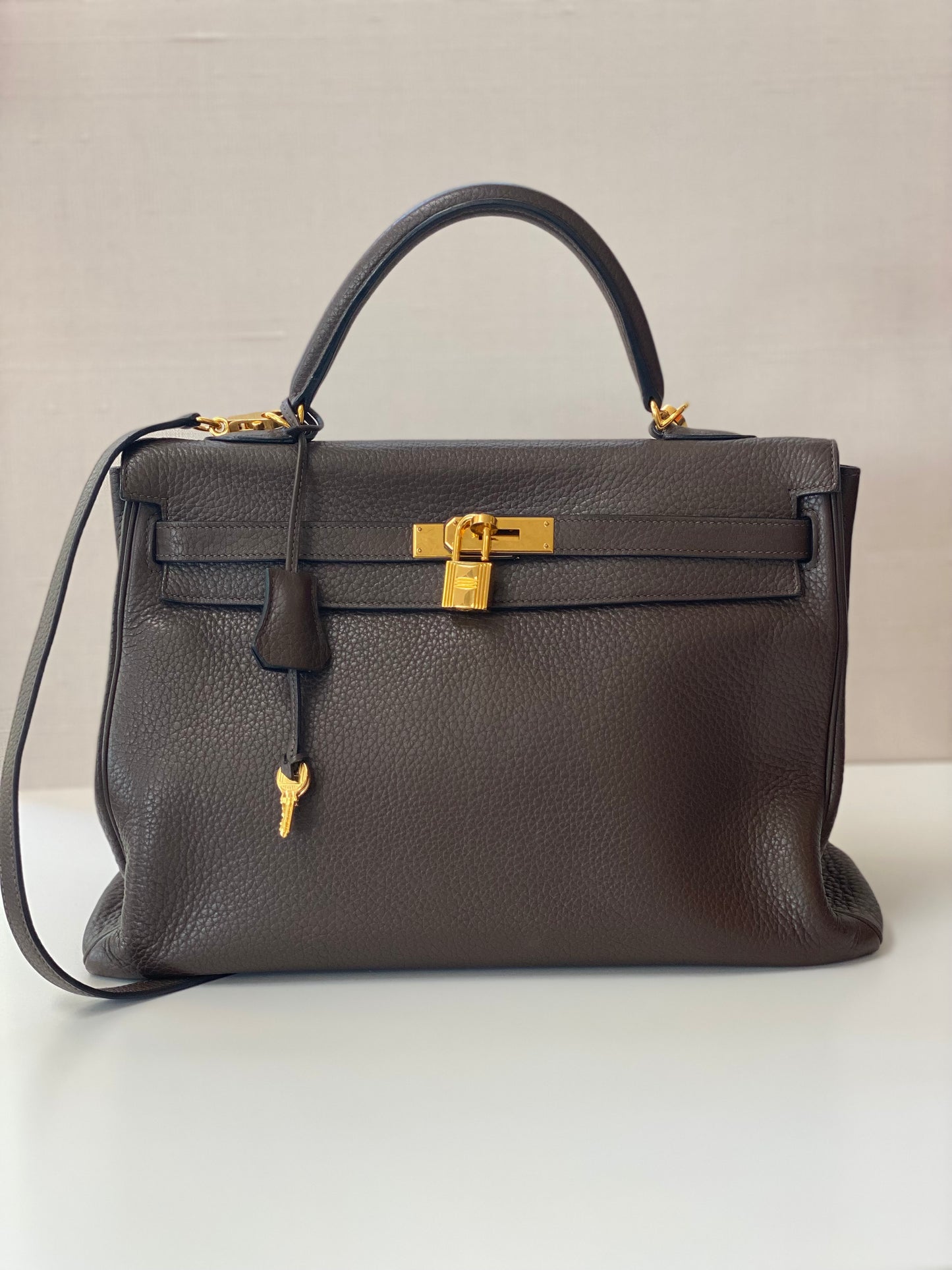 Vintage Hermes Kelly Retourne 35 Handbag