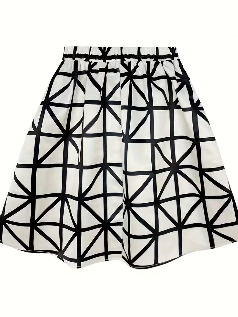 Geometric Print Midi Skirt (Copy)