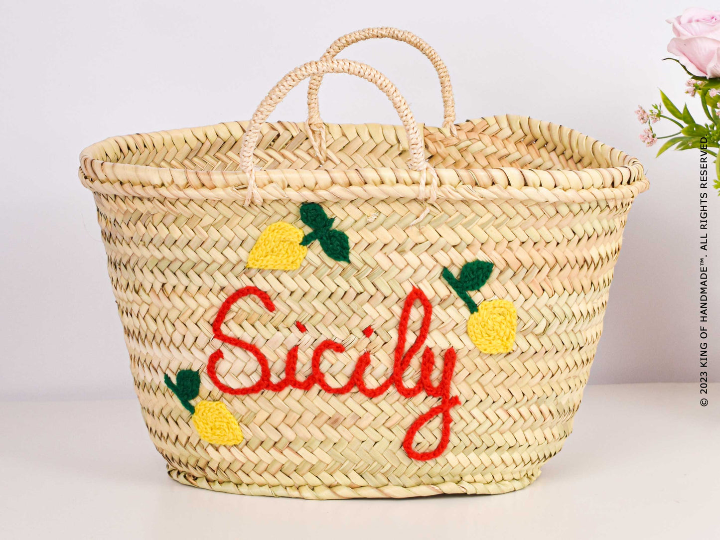 Straw Bags | Custom tote With Motif