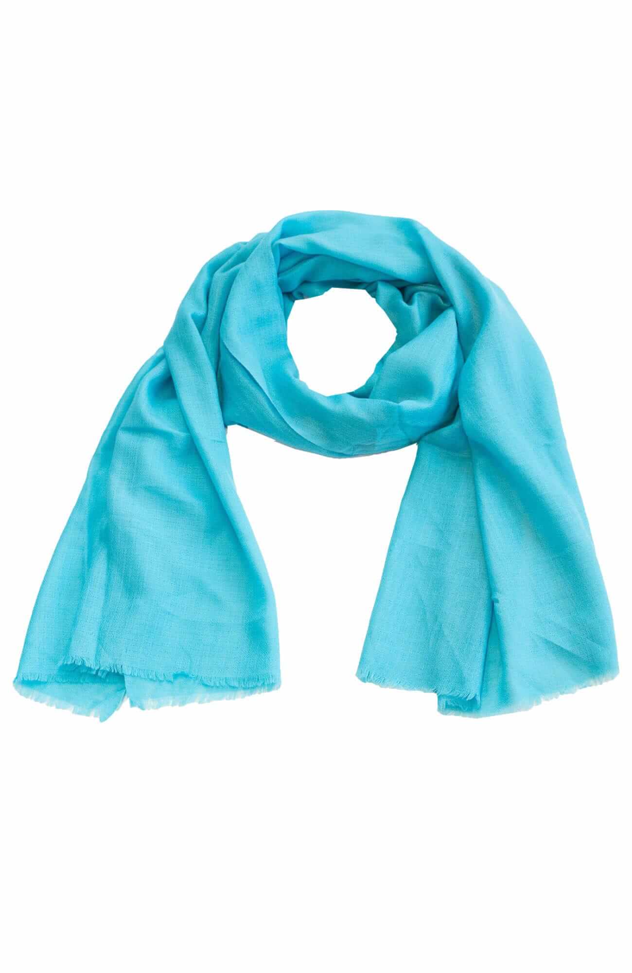100% Cashmere Pashmina Scarf/Shawl - Classic: Light Blue / One Size