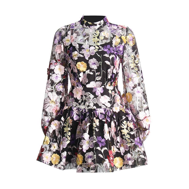TAO   |    PS Black Floral Top & A-Line Skirt Ensemble
