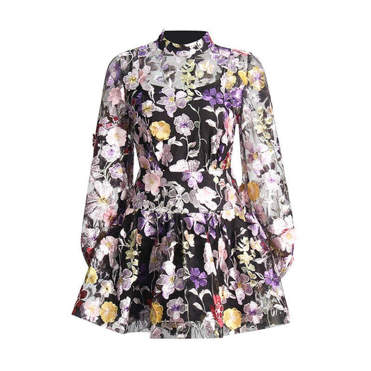 TAO   |    PS Black Floral Top & A-Line Skirt Ensemble