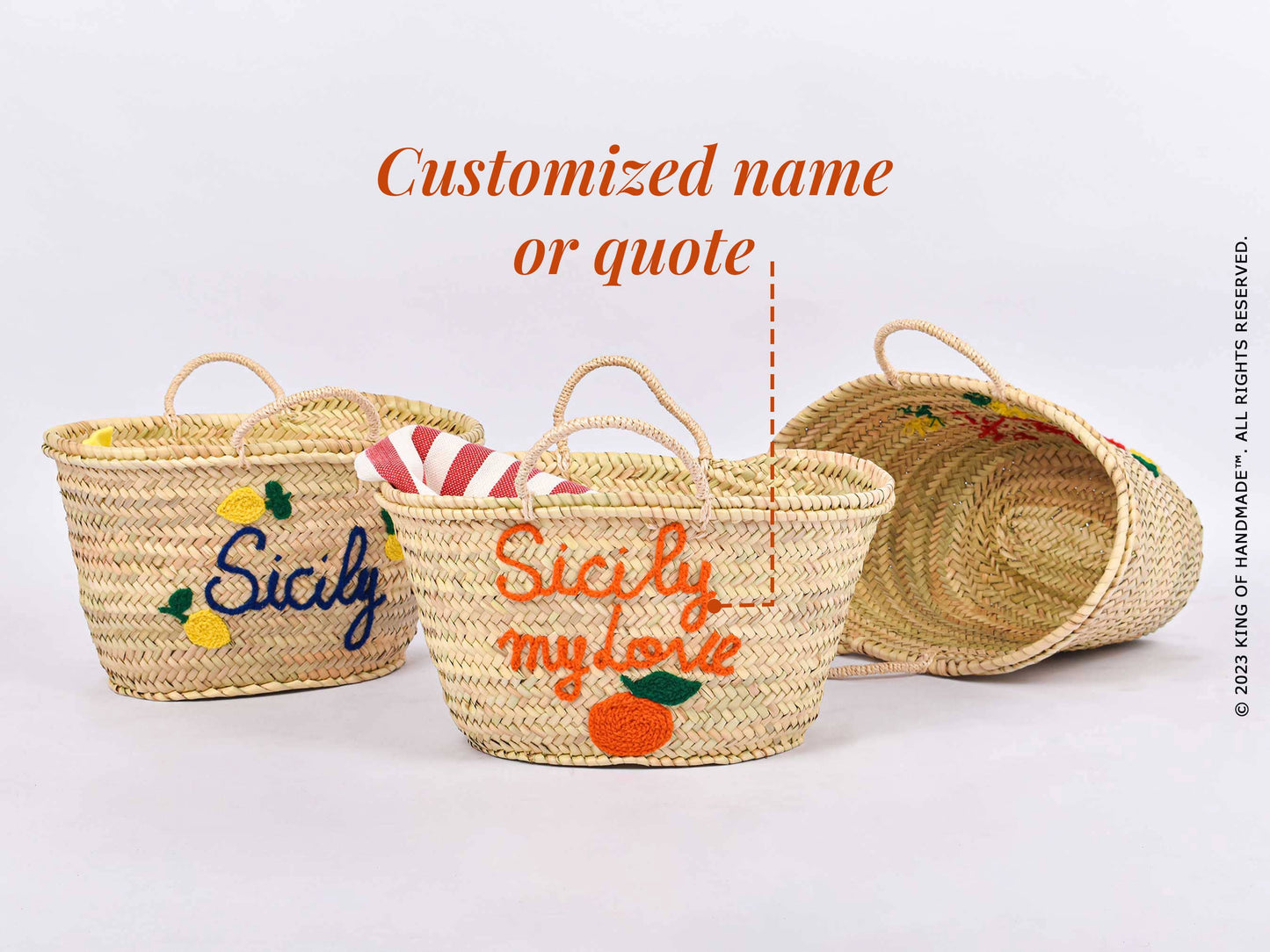 Straw Bags  |    Custom tote With Motif