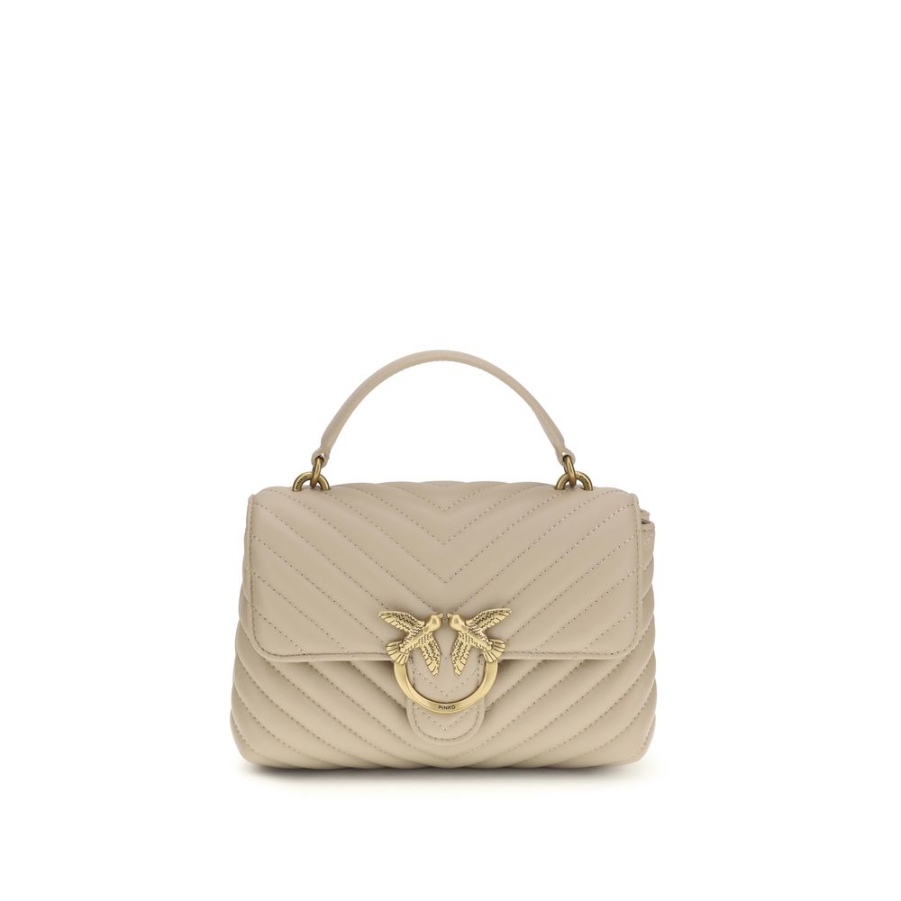 PINKO Beige Calf Leather Bos Taurus Handbag