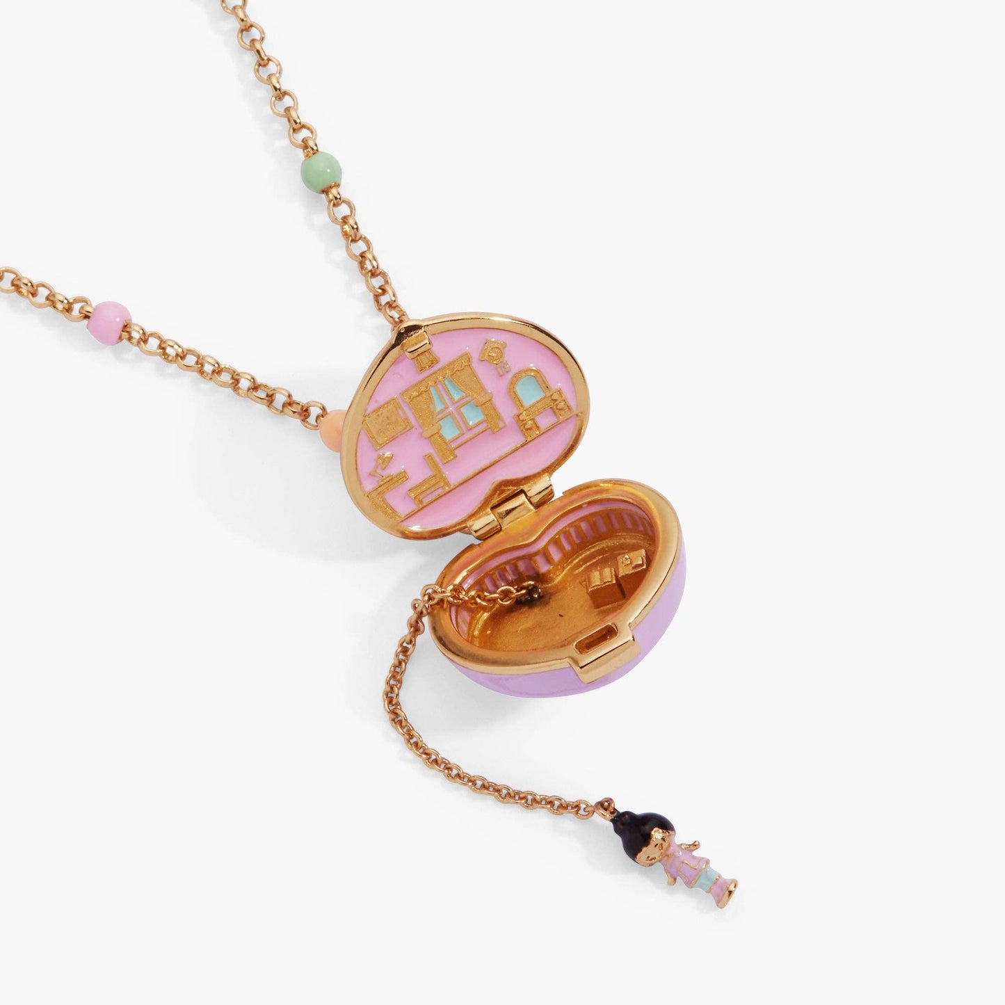 Polly Pocket™ House Locket Necklace: Gold