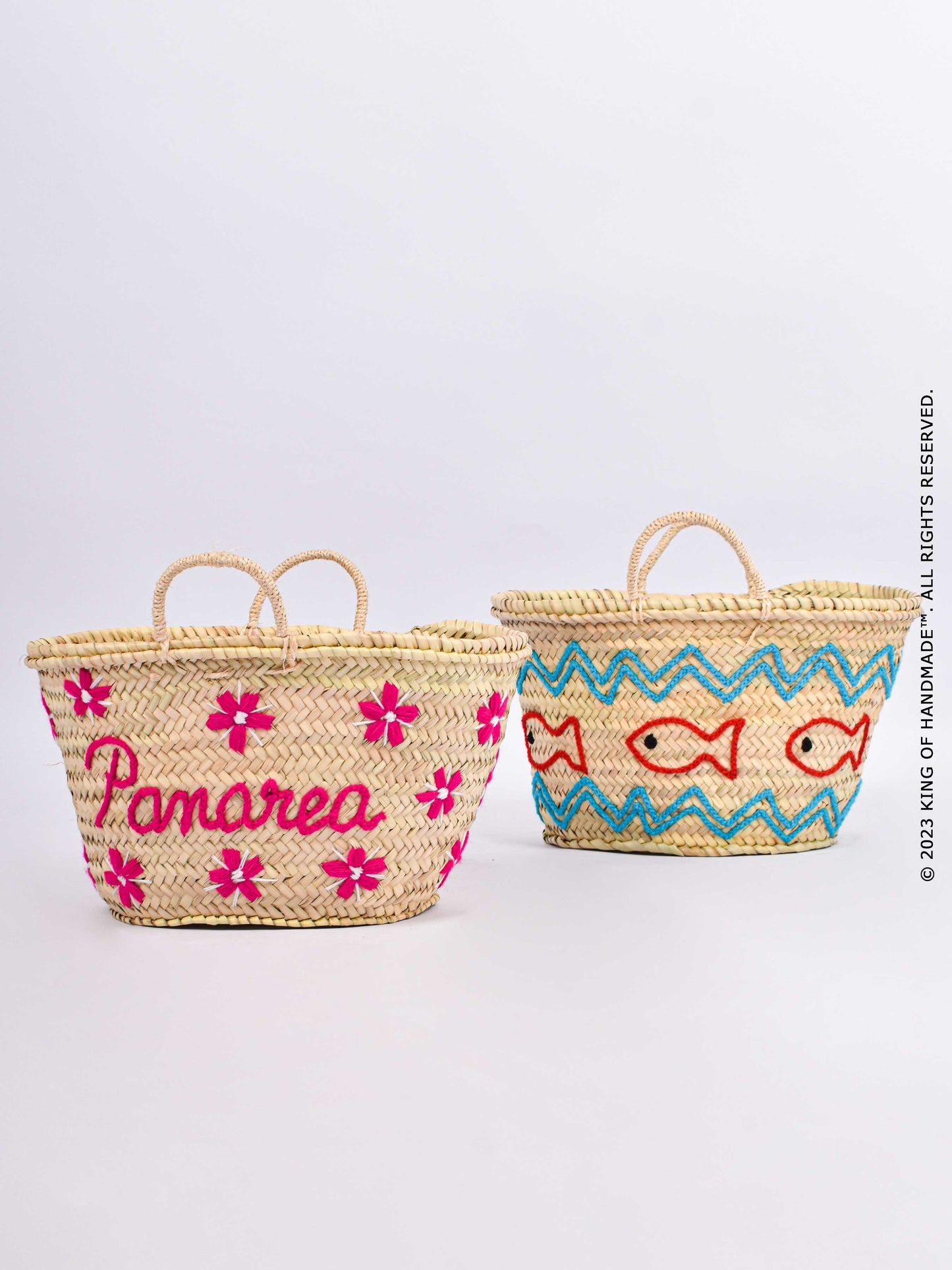Straw Bags  |    Custom tote With Motif