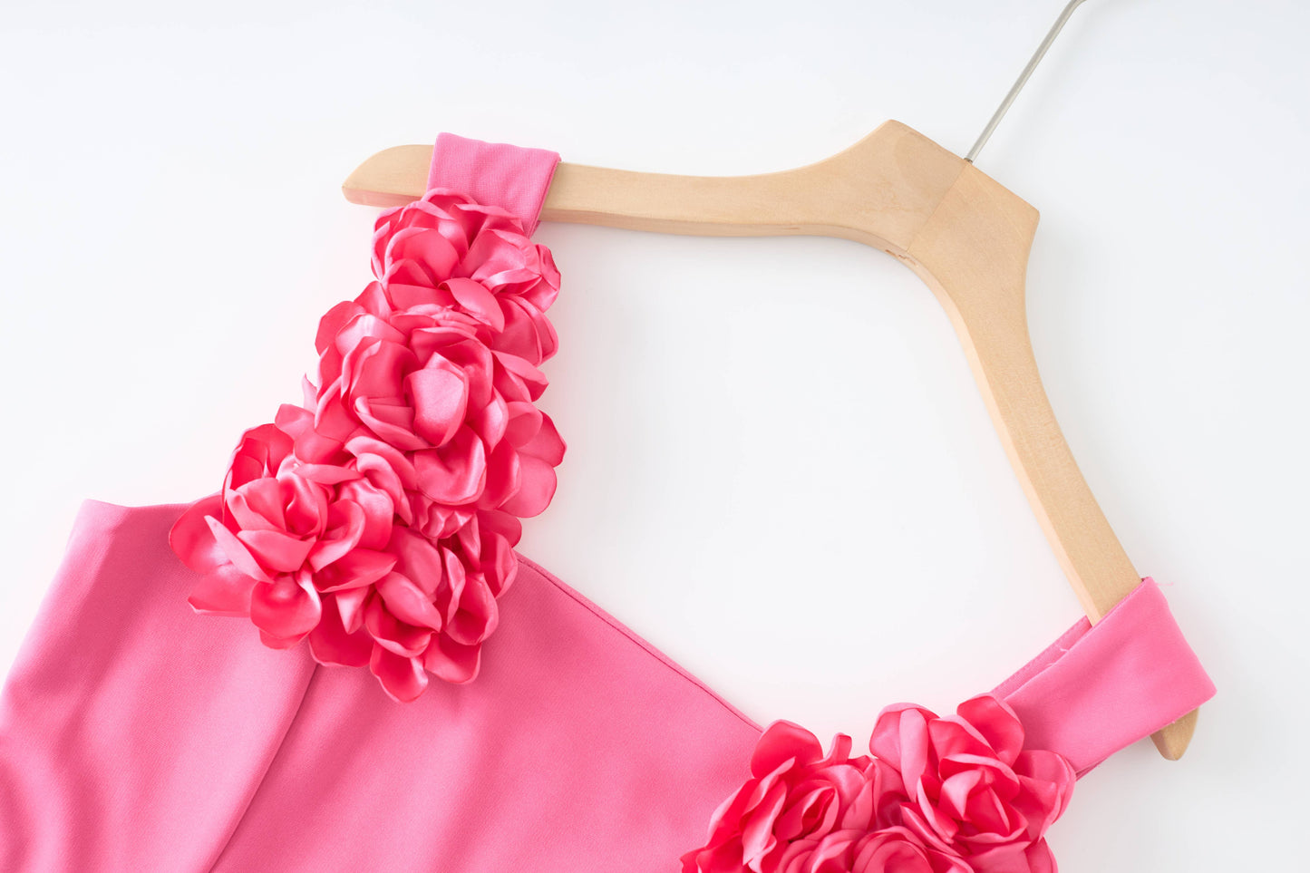 DR804 Fuchsia 3D Floral A-Line Mini Dress: Fuchsia / English / L