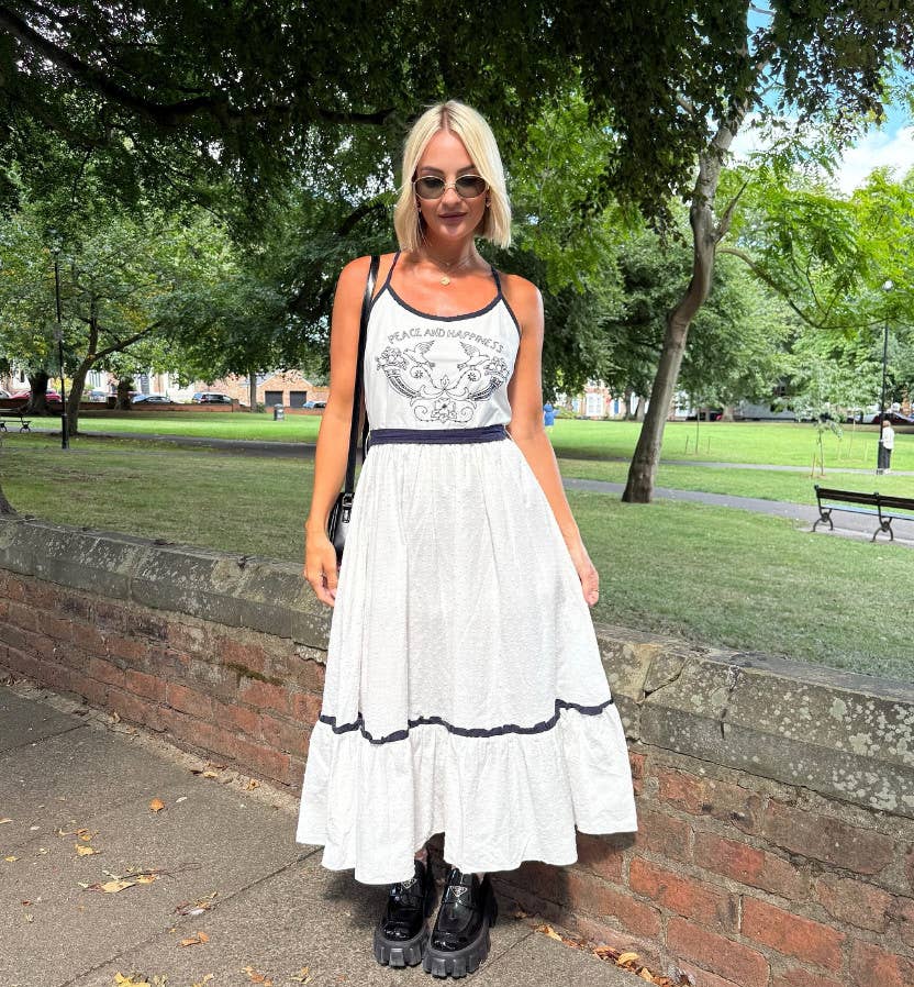 "Peace and Happiness" Dress: L