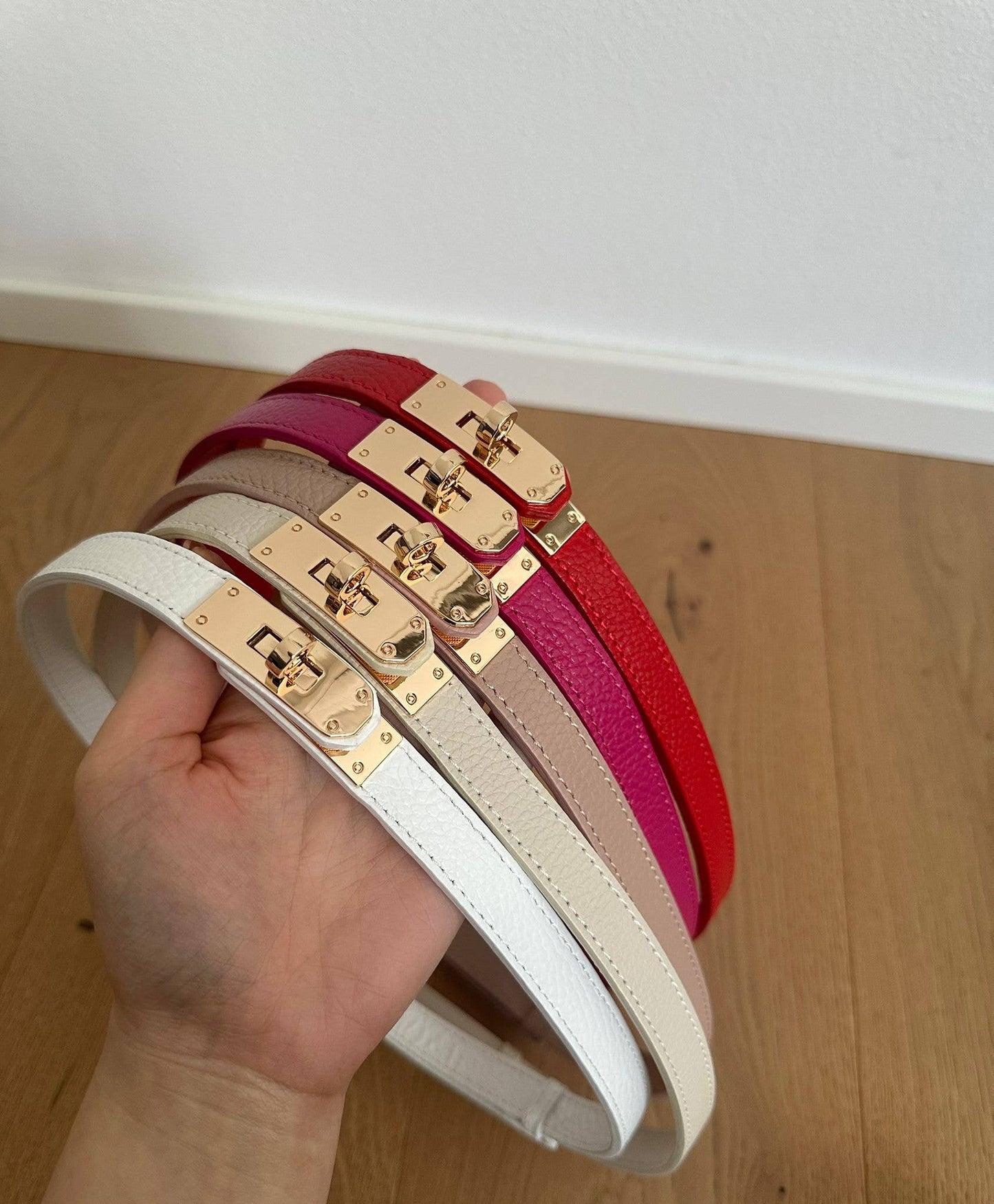 MAIDA BELT - Genuine leather: Gold