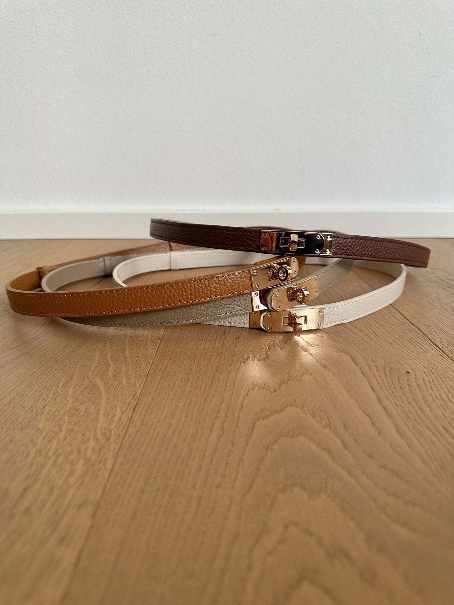 MAIDA BELT - Genuine leather: Gold