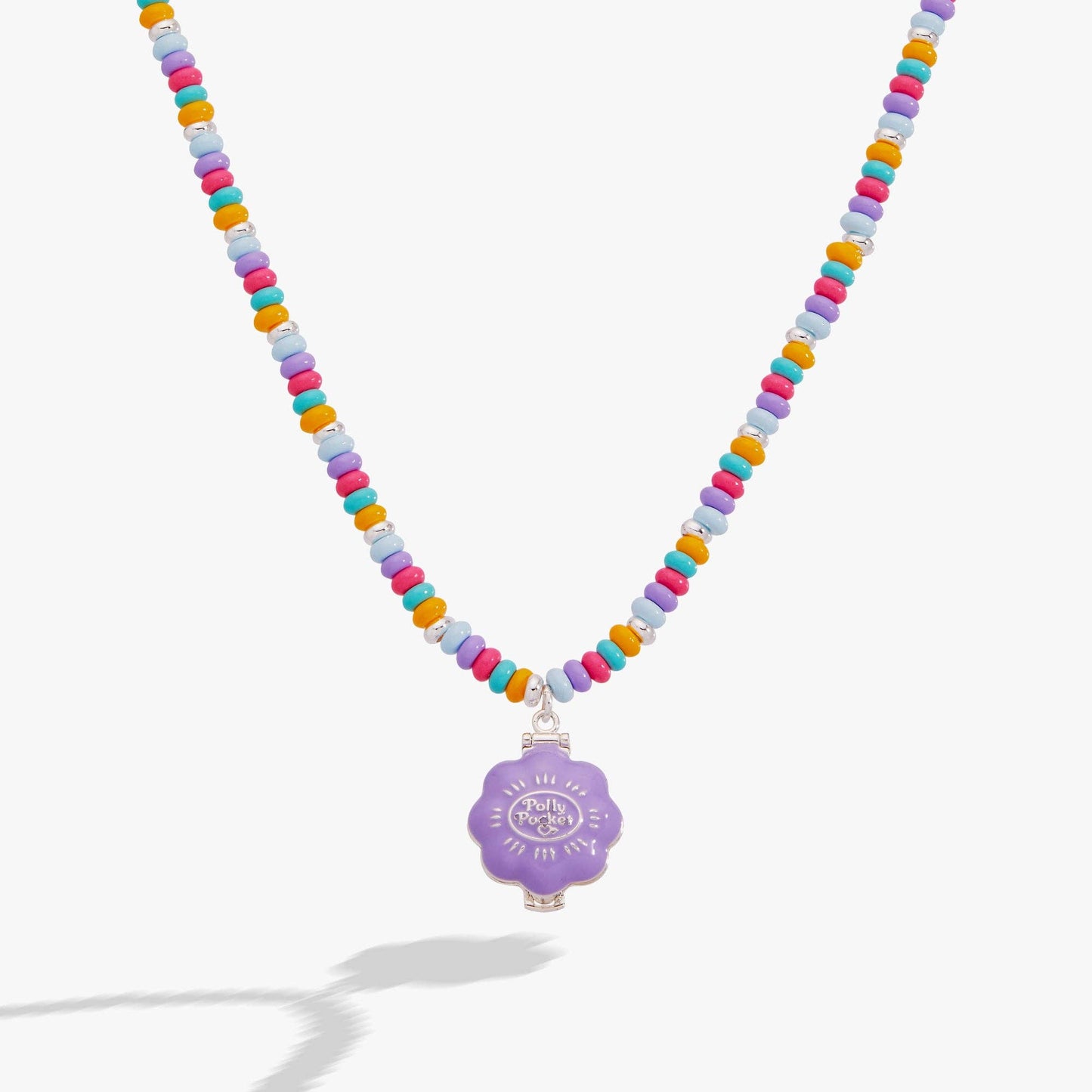 Polly Pocket™ Limited Edition Pool Party Beaded Locket Necklace: Silver