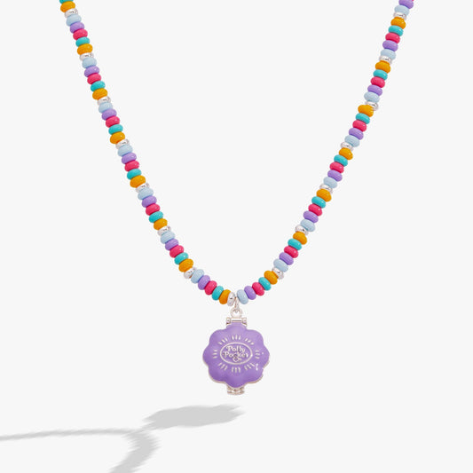 Polly Pocket™ Limited Edition Pool Party Beaded Locket Necklace: Silver