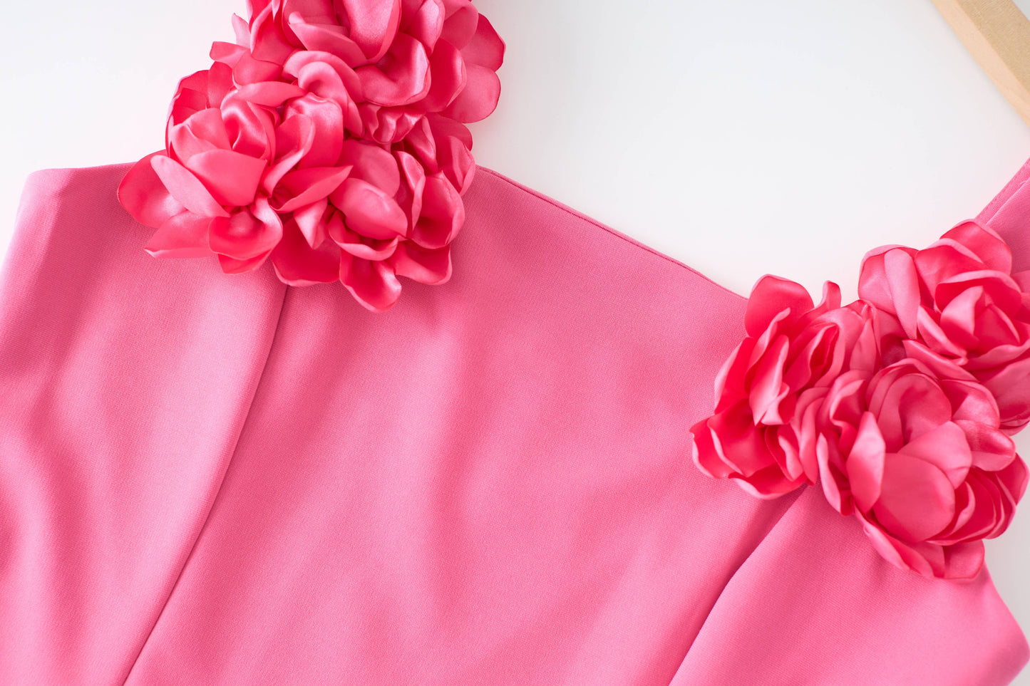 DR804 Fuchsia 3D Floral A-Line Mini Dress: Fuchsia / English / M