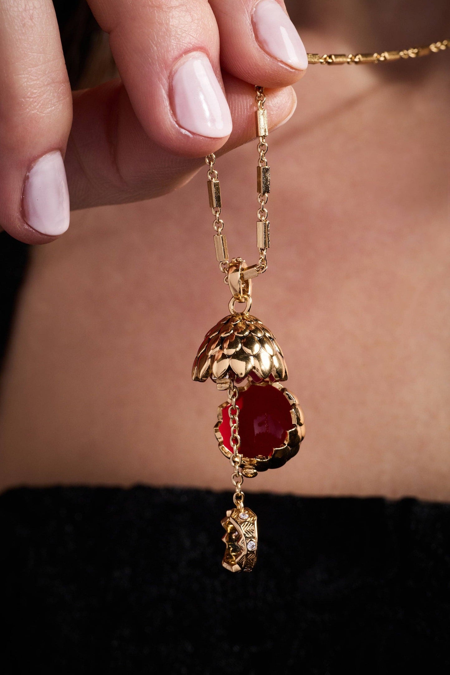 House of the Dragon™ Dragon Egg Locket Pendant: Gold