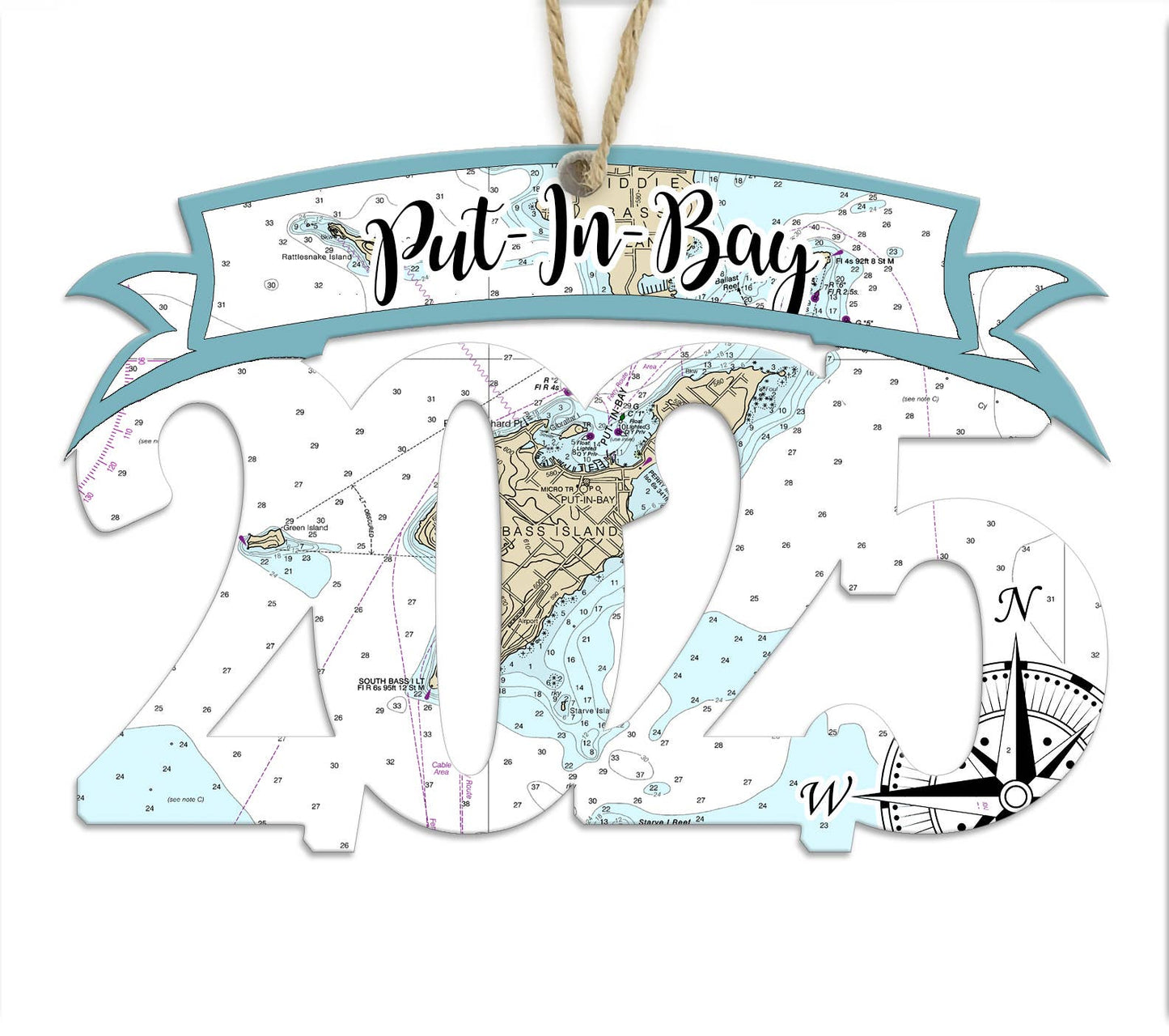 Wood 2025/Year Shaped Ornament with Map -Custom Location!