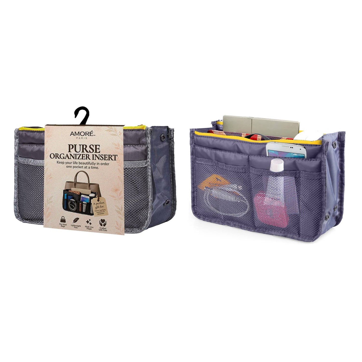 Travel Tote Handbag/Purse Insert Cosmetic Organizer: Blue