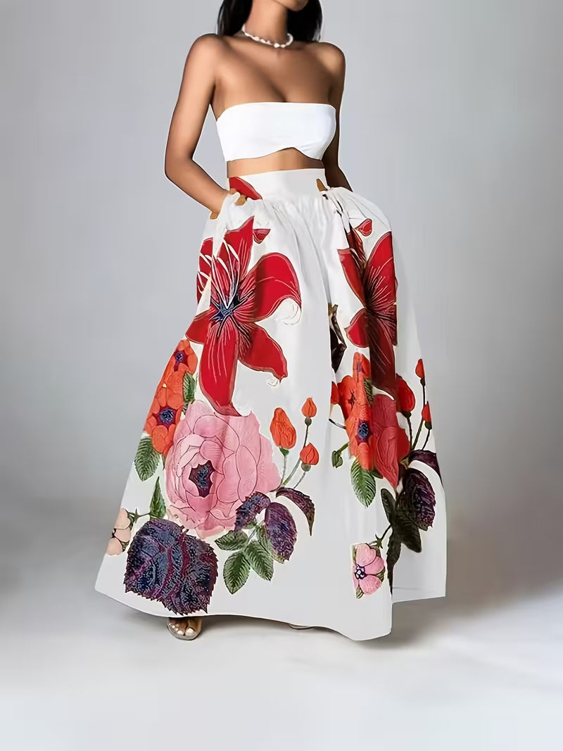 Lovely Floral Long Skirt