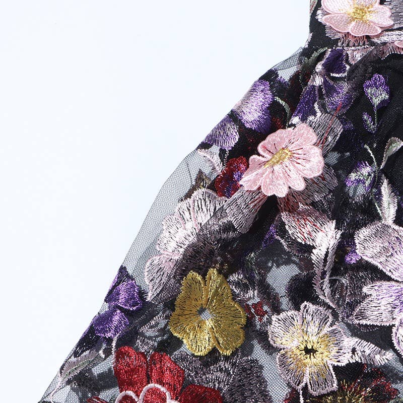 TAO   |    PS Black Floral Top & A-Line Skirt Ensemble