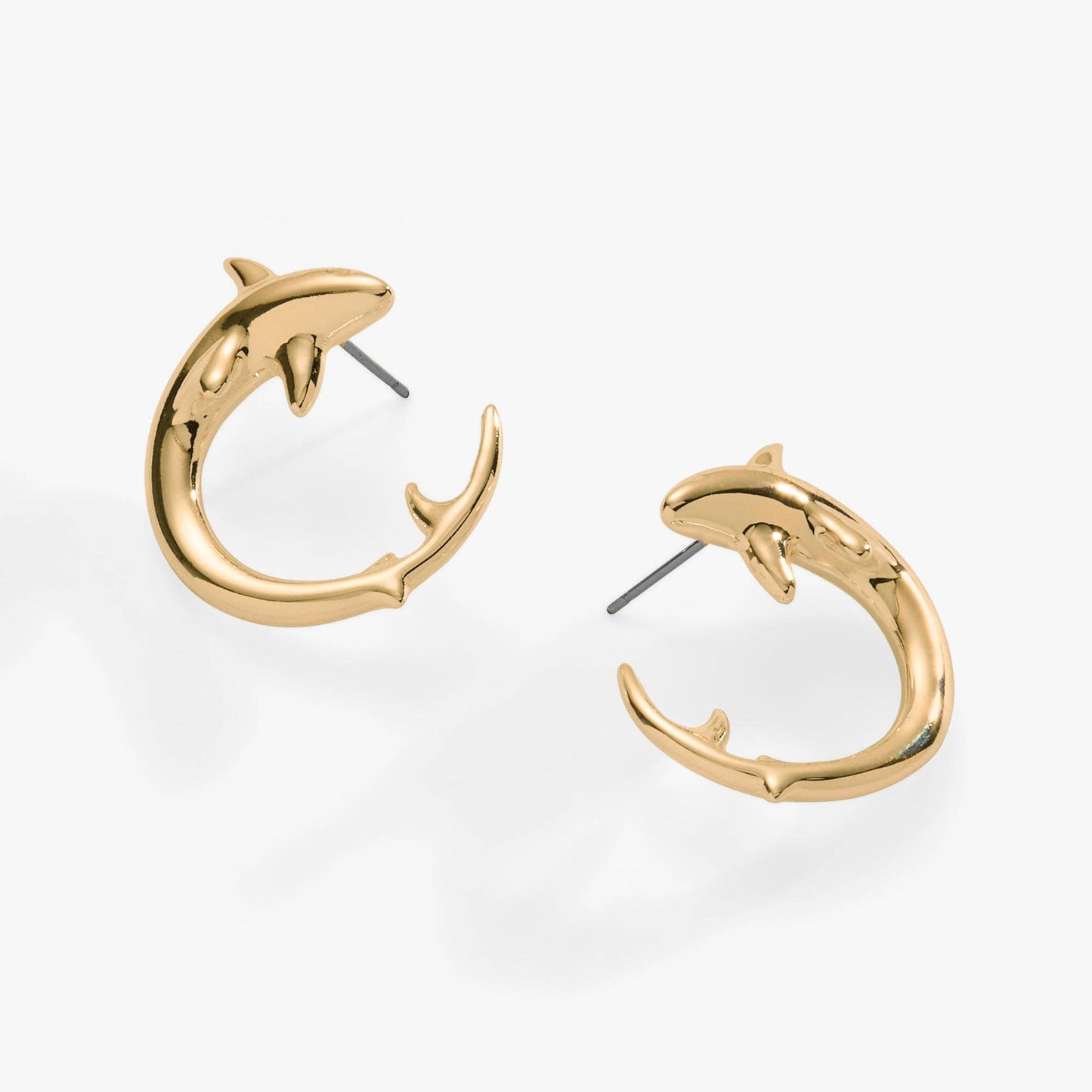 Shark Hoop Earring: Silver