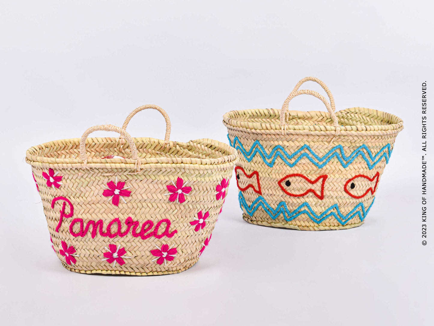 Straw Bags  |    Custom tote With Motif