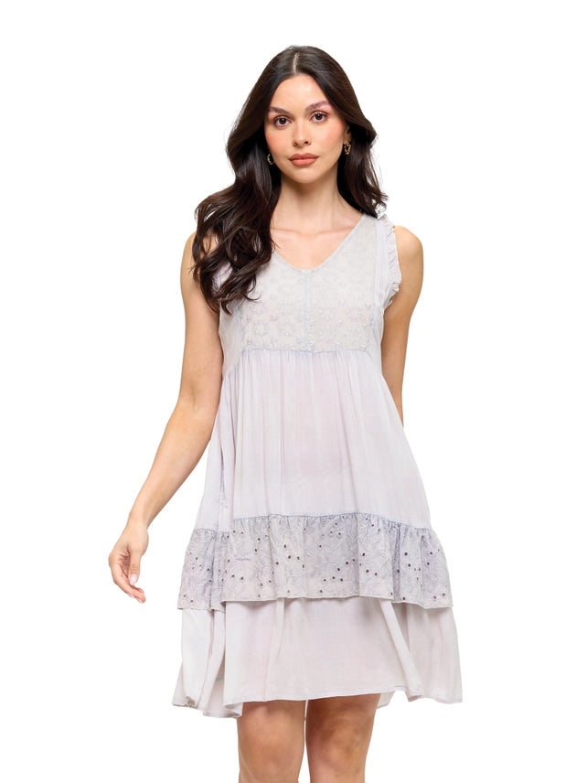 Cotton Ruffled Mini Dress