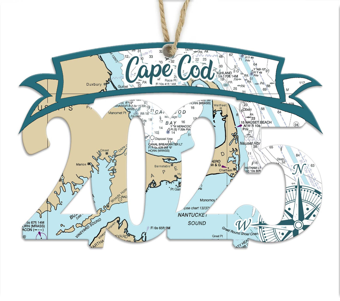 Wood 2025/Year Shaped Ornament with Map -Custom Location!