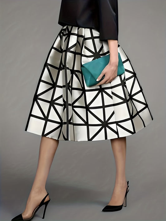 Geometric Print Midi Skirt (Copy)