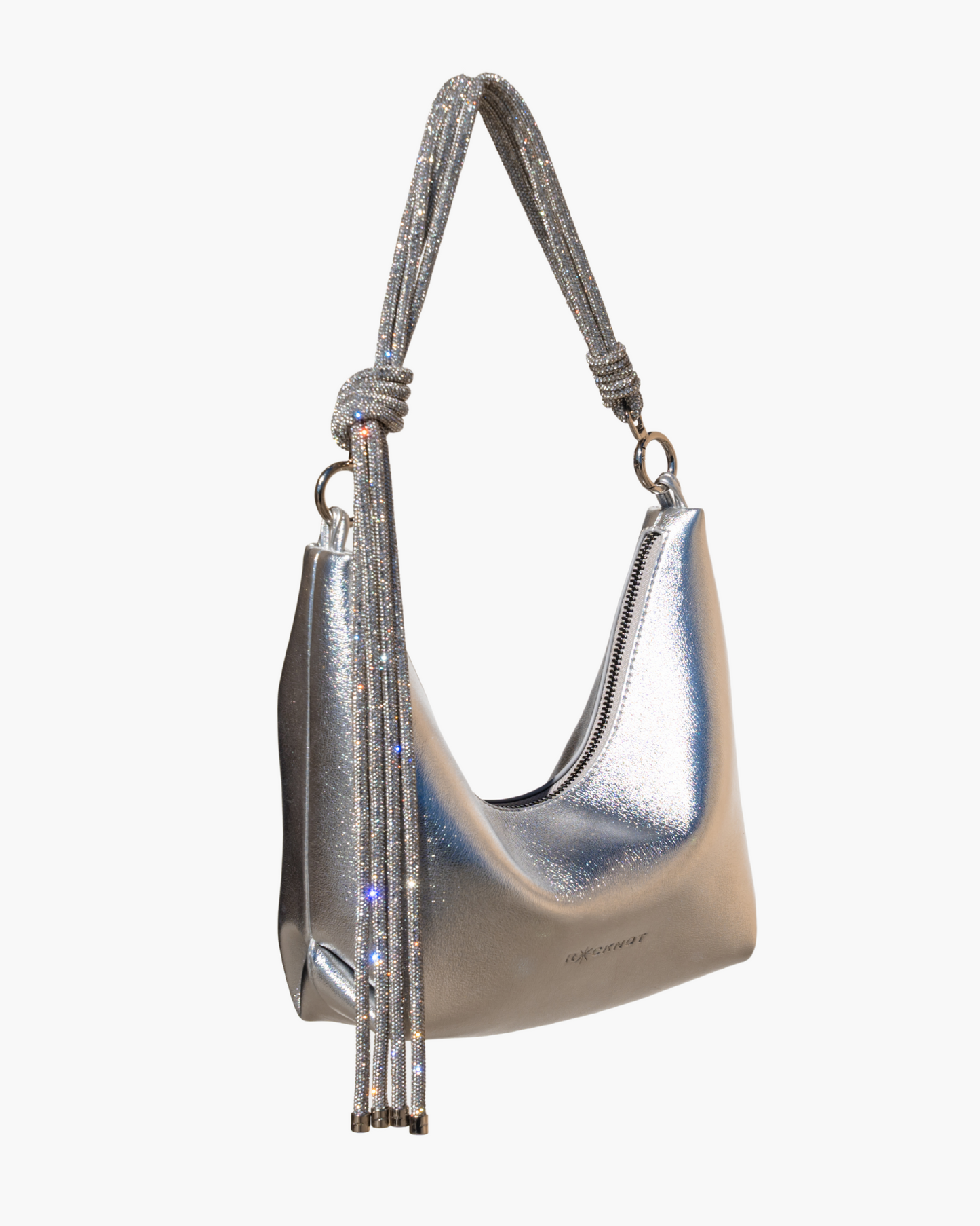 Rocknot   |    Hezi Leather Shoulder Bag - Black, Silver & Red
