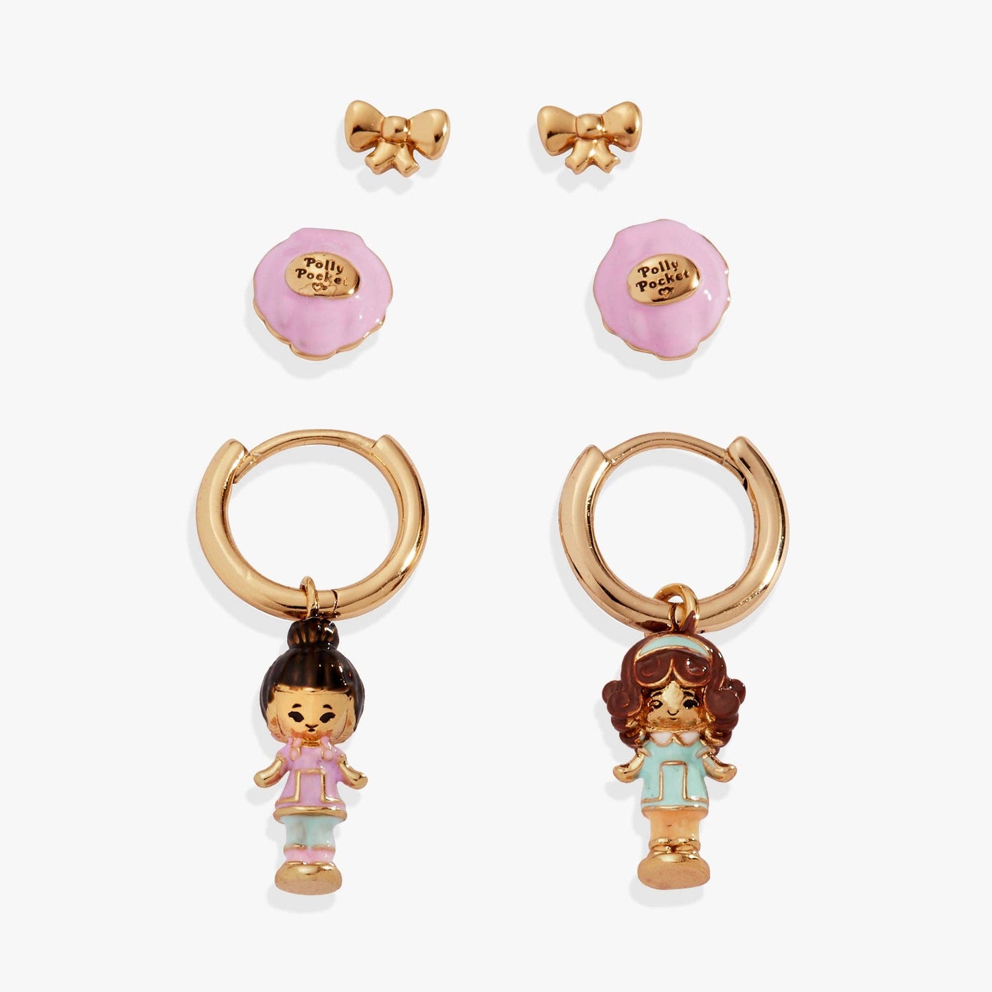 Polly Pocket™ Earring Set of 3: Gold