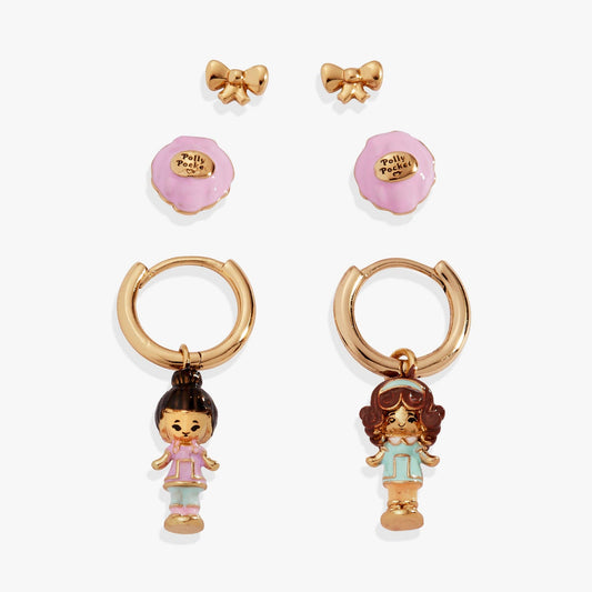 Polly Pocket™ Earring Set of 3: Gold