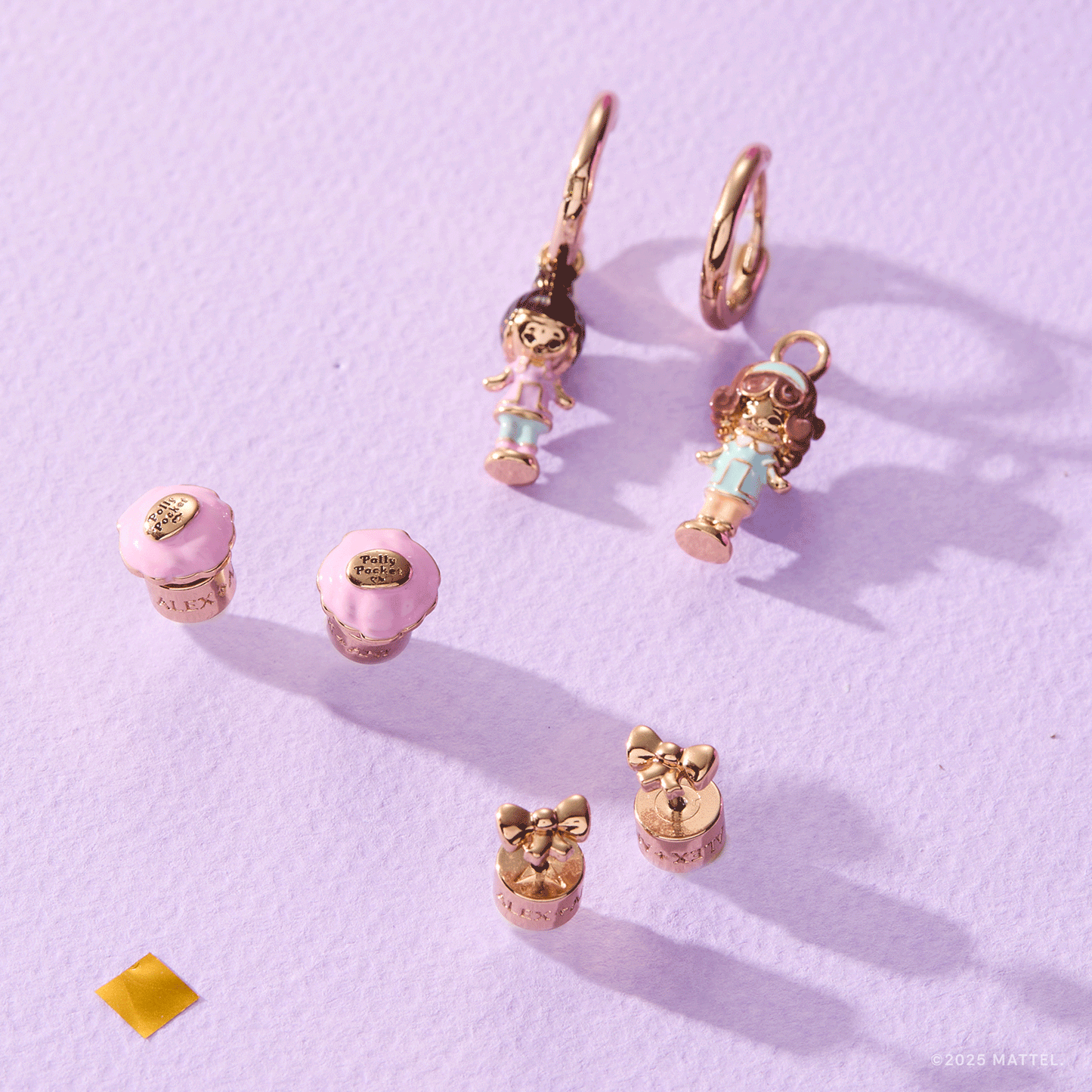 Polly Pocket™ Earring Set of 3: Gold