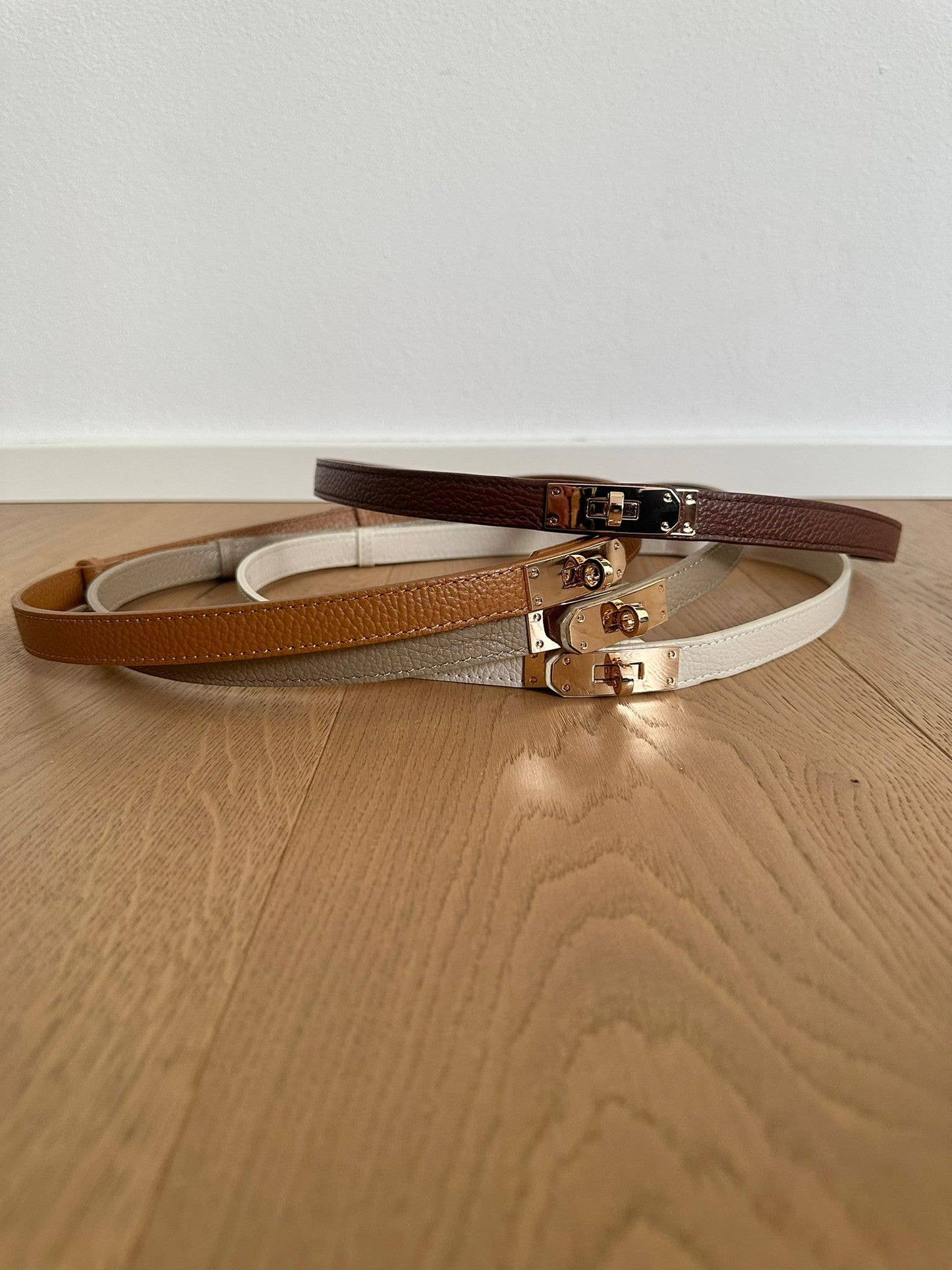 MAIDA BELT - Genuine leather: Gold