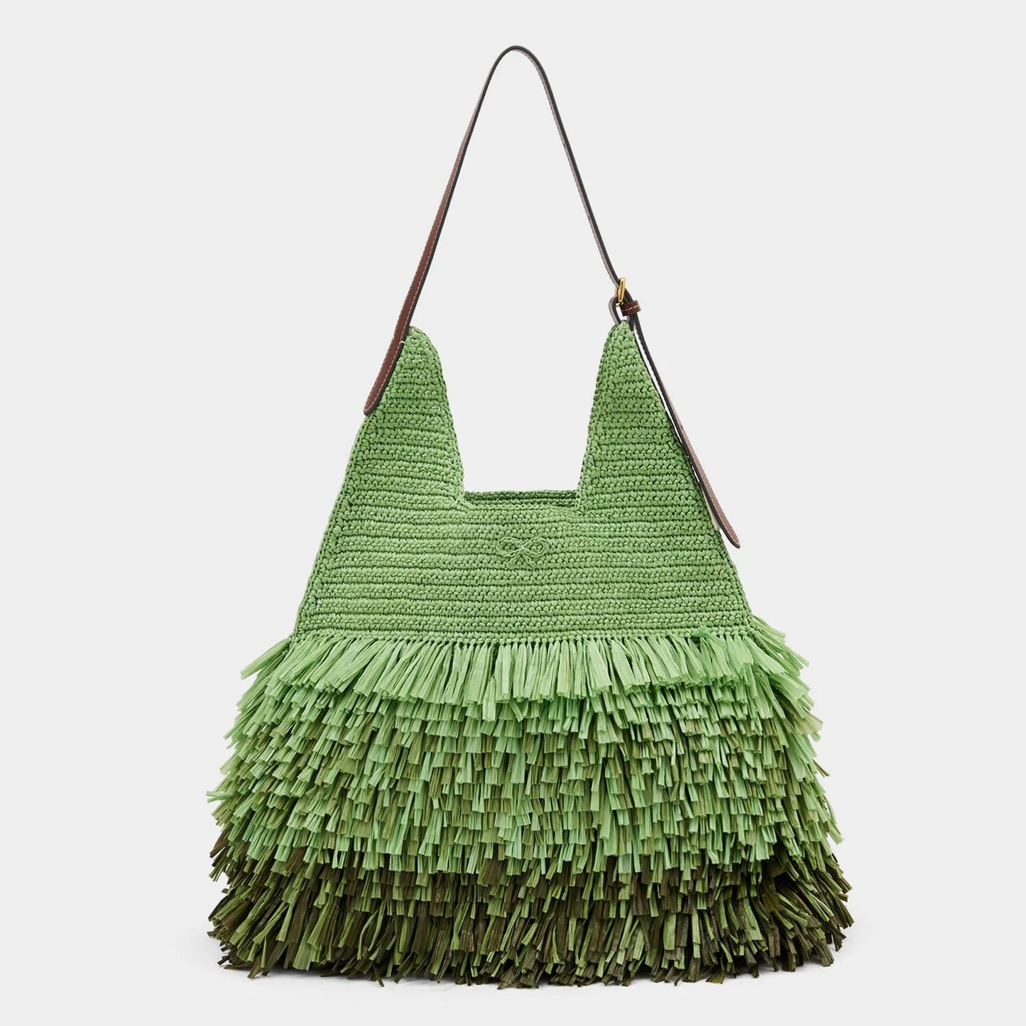 Anya Hindmarch   |    Dégradé Shag Raffia Bag (Pink, Green)