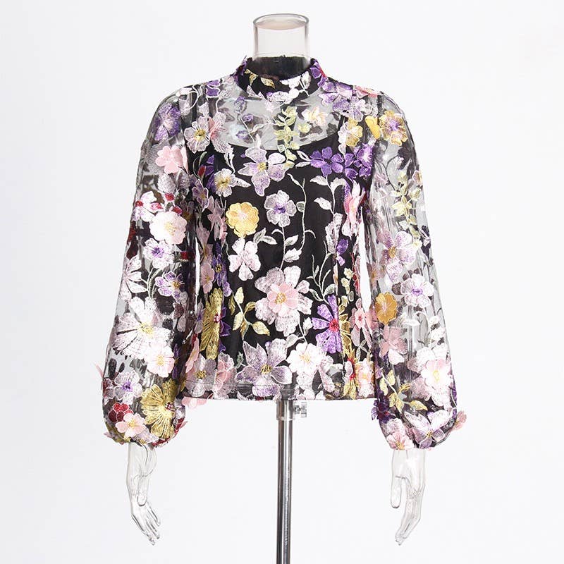 TAO   |    PS Black Floral Top & A-Line Skirt Ensemble