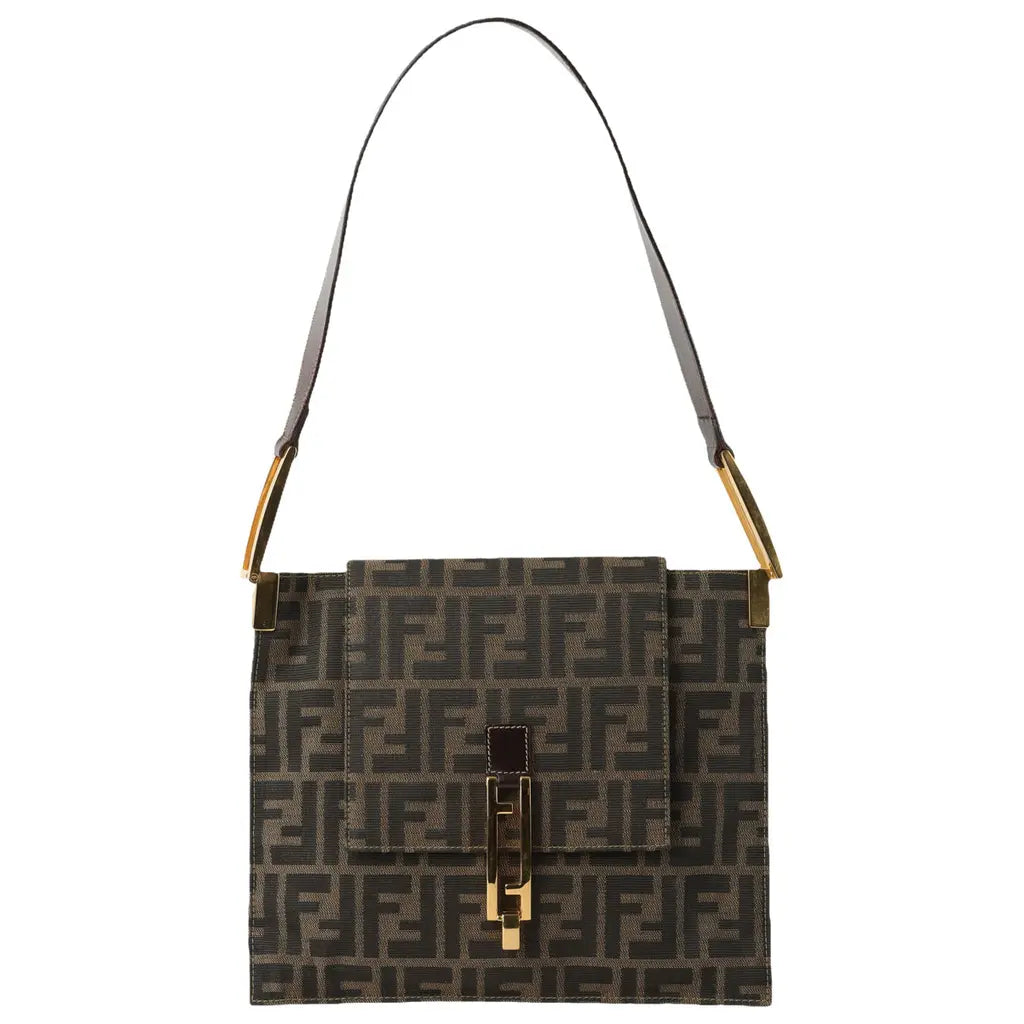 Fendi   |    Zucca Turn-lock Shoulder Bag