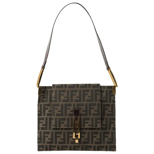 Fendi   |    Zucca Turn-lock Shoulder Bag