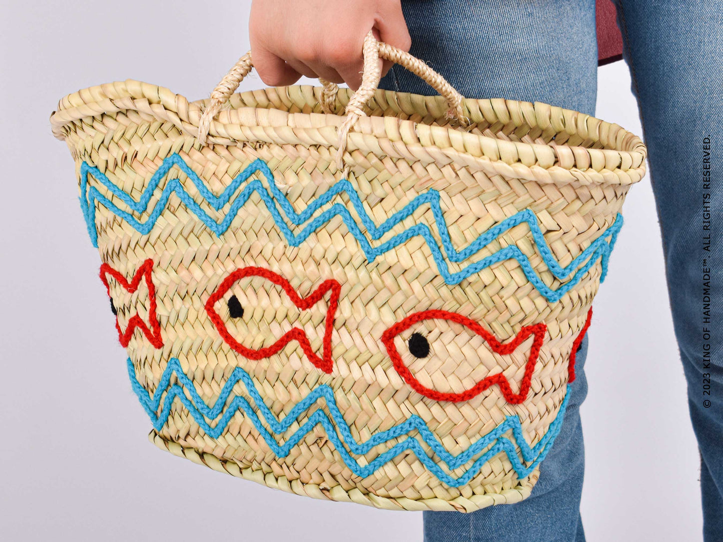 Straw Bags  |    Custom tote With Motif