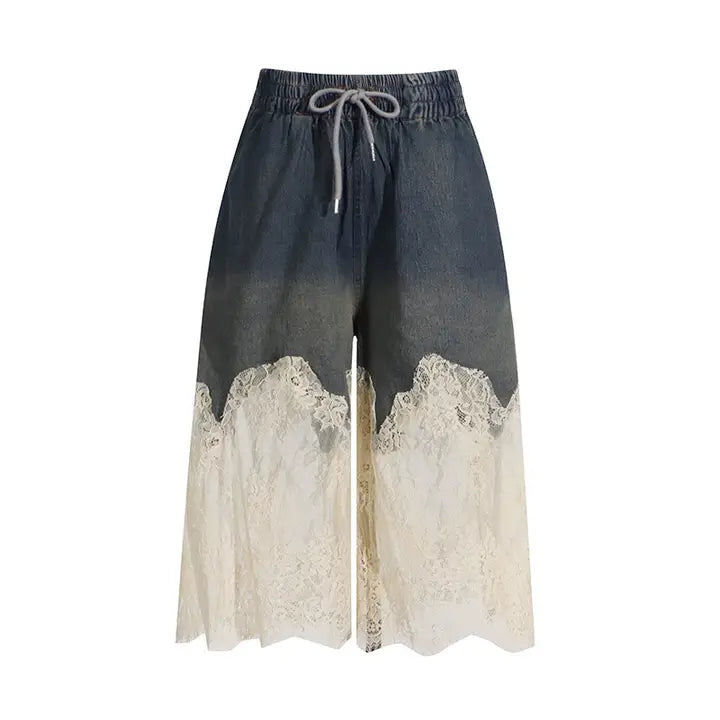 Denim & Lace Shorts