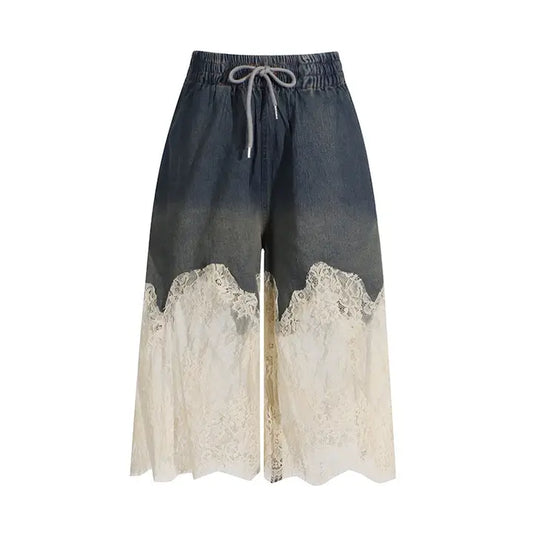 Denim & Lace Shorts