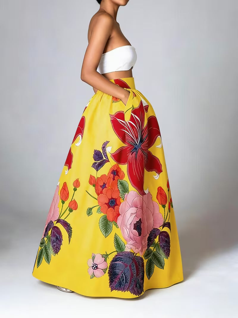 Lovely Floral Long Skirt