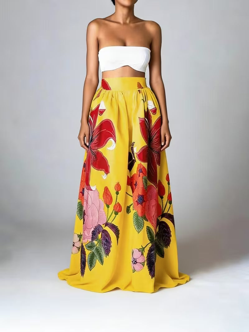 Lovely Floral Long Skirt