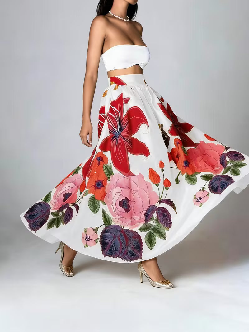 Lovely Floral Long Skirt