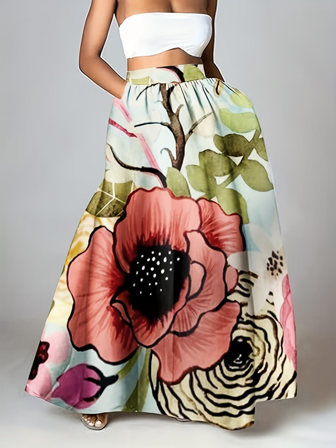Lovely Floral Long Skirt