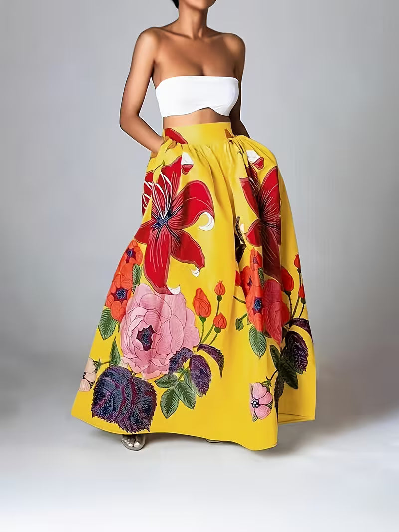 Lovely Floral Long Skirt
