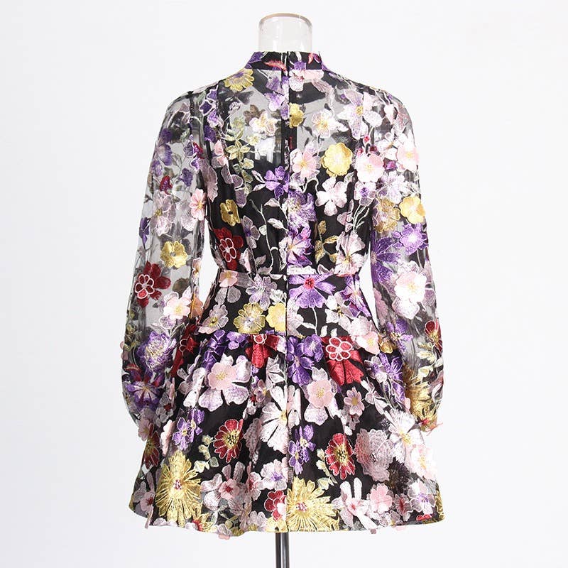 TAO   |    PS Black Floral Top & A-Line Skirt Ensemble