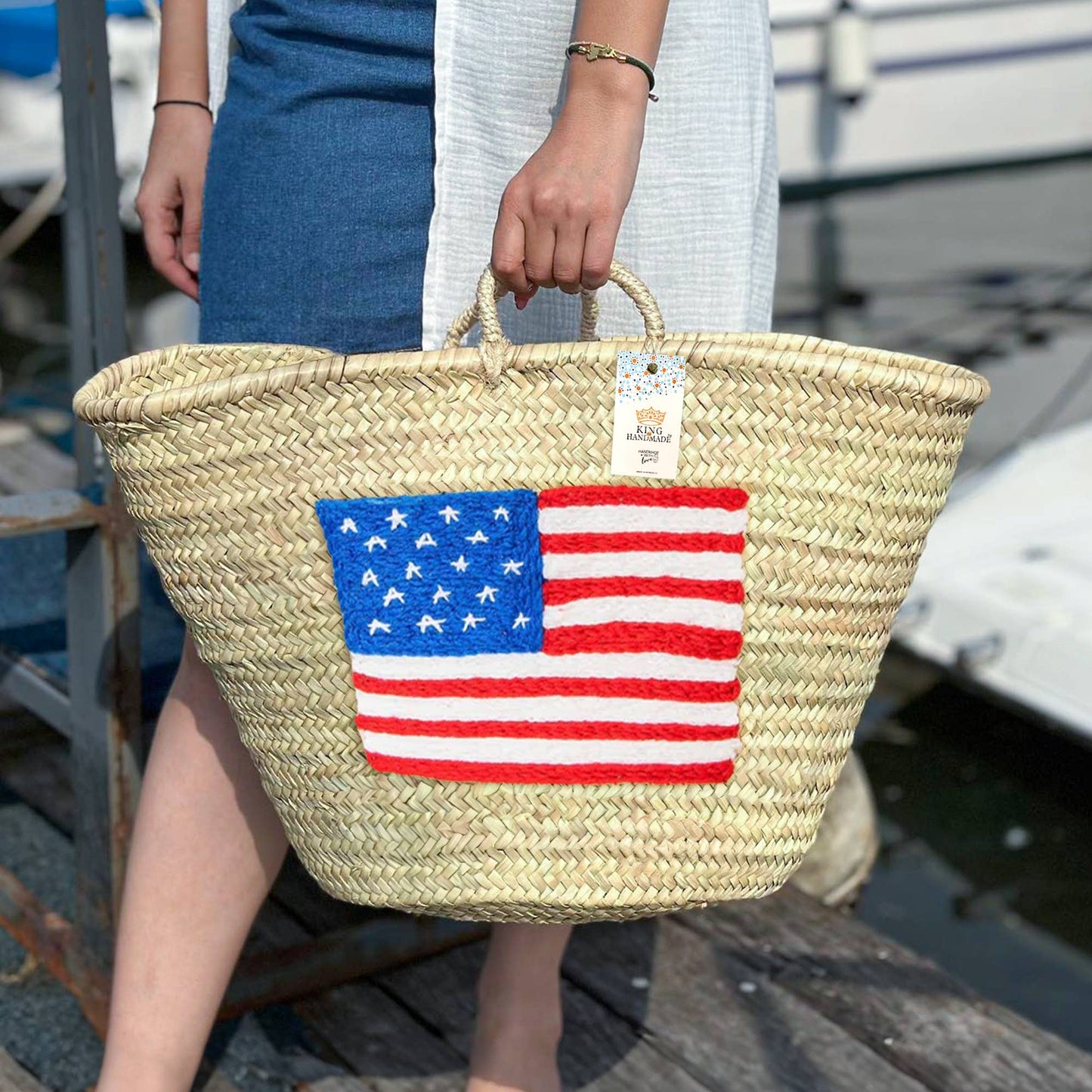 Straw Bags   |    Handcrafted with US Flag